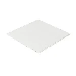 Right-facing angled view of the Flexspec VinylFlex Pro Coin heavy-duty PVC floor tile in Arctic White, highlighting the precision-cut interlocking tabs for seamless commercial installation.