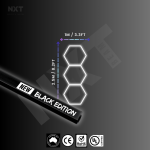 NXTBEAM 3 Hexagon / Honeycomb Lighting Kit – 2.5x1m - Black Edition
