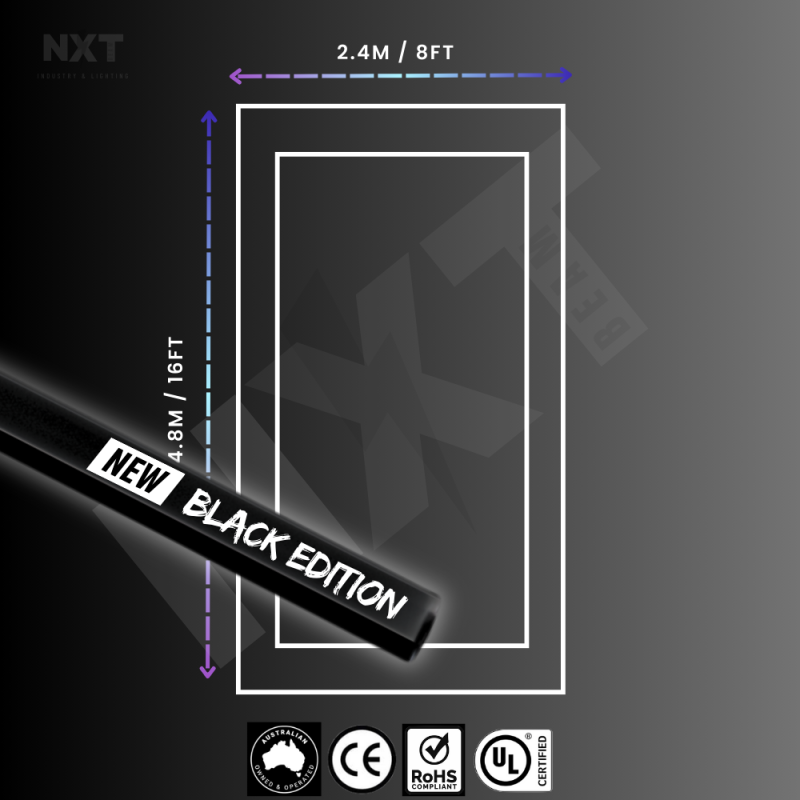 NXTBEAM Duo Rectangle Boxed Lighting Kit – 4.8×2.4m – Black Edition